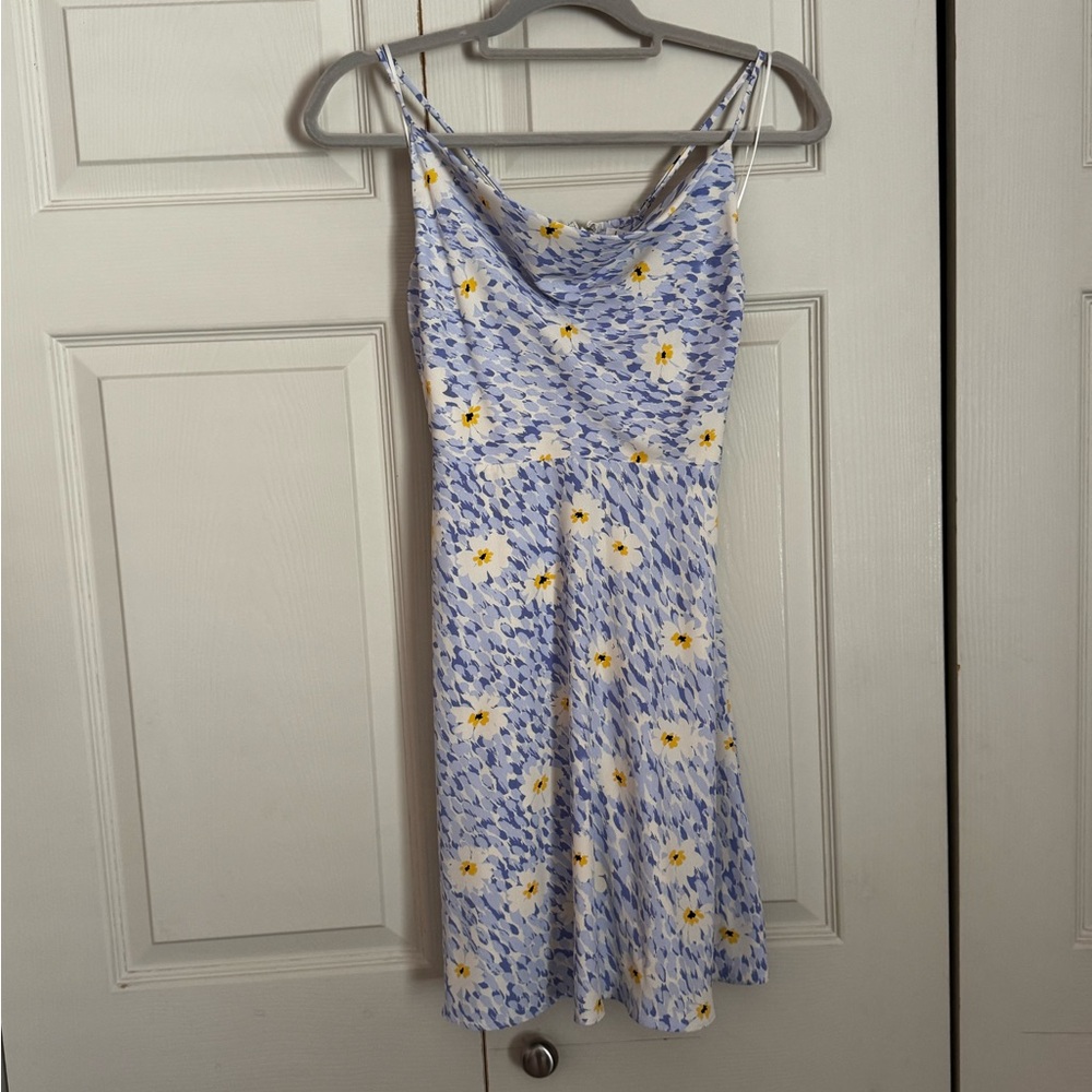 Floral Blue and White Dress